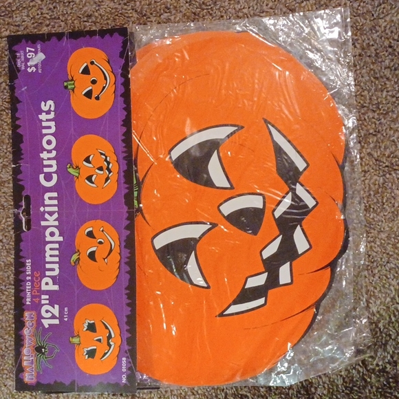 Beistle Co. Other - 12" Pumpkin Cutouts Vintage 90s Beistle Co. Made in U.S.A Halloween Decor School